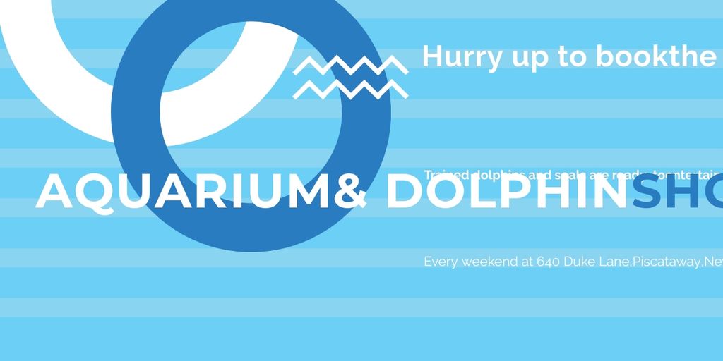 Plantilla de diseño de Aquarium Dolphin show invitation in blue Image 