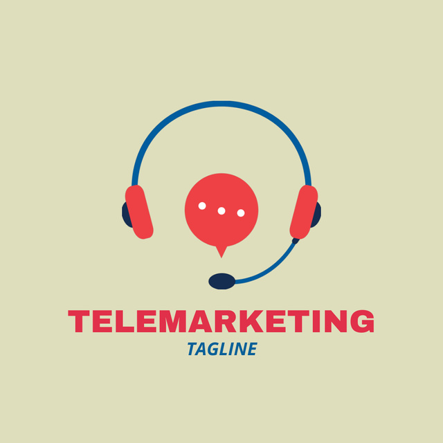 Designvorlage Telemarketing Service Offering with Headset für Animated Logo