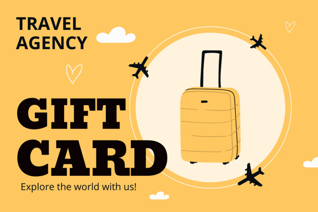 Offer from Travel Agency on Yellow Gift Certificate Šablona návrhu