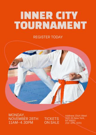 Karate Tournament Announcement Invitationデザインテンプレート