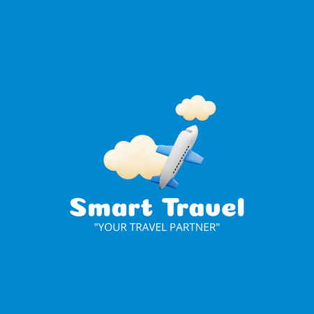 Smart Travel Offer on Blue Animated Logo Design Template