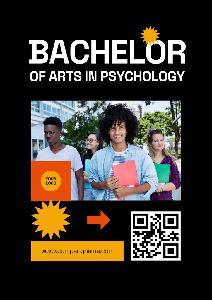 Designvorlage Bachelor Of Arts In Psychology College Apply Announcement für Poster