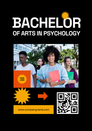 Template di design Bachelor of Arts in Psychology College Applicare l'annuncio Poster