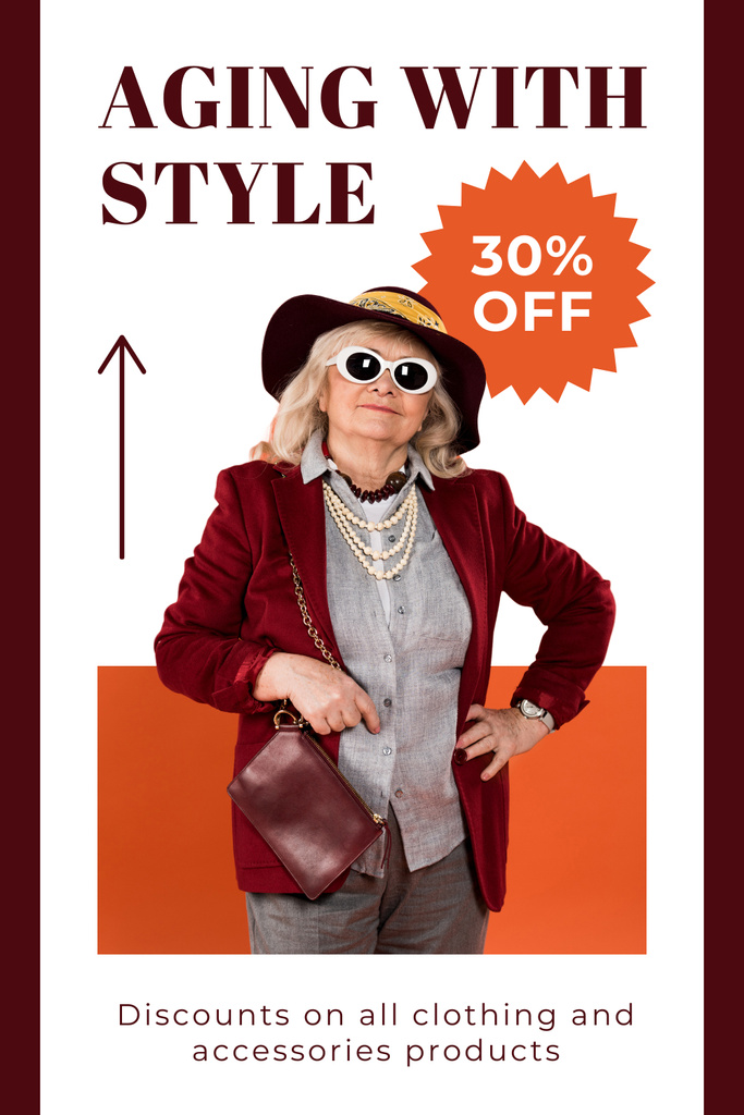 Ontwerpsjabloon van Pinterest van Fashionable Looks For Elderly Sale Offer