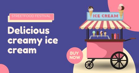 Delicious Creamy Ice Cream Ad Facebook AD Design Template