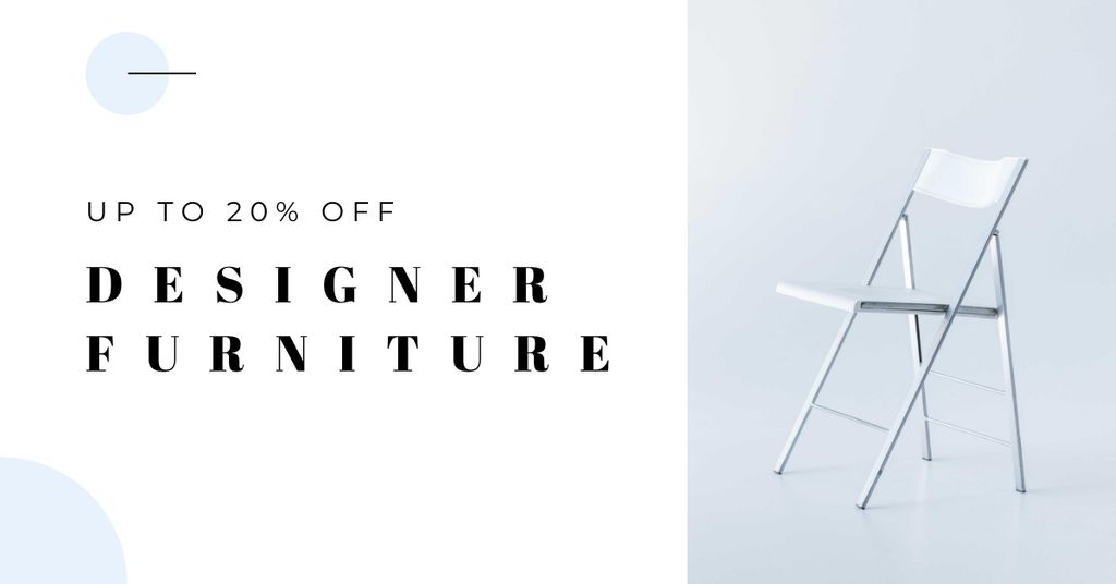 White minimalistic chair Facebook ADデザインテンプレート