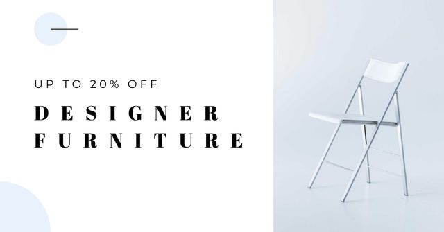 White minimalistic chair Facebook AD Modelo de Design
