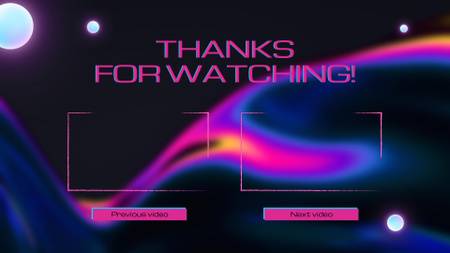 Thank You Phrase on Bright Gradient YouTube outro Design Template