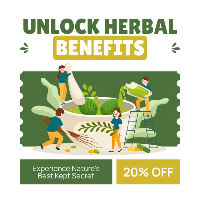 Ontwerpsjabloon van LinkedIn post van Best Herbal Remedies At Discounted Rates Offer