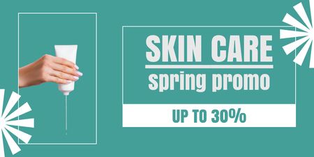 Promo of Spring Collection of Skin Care Goods Twitter Design Template