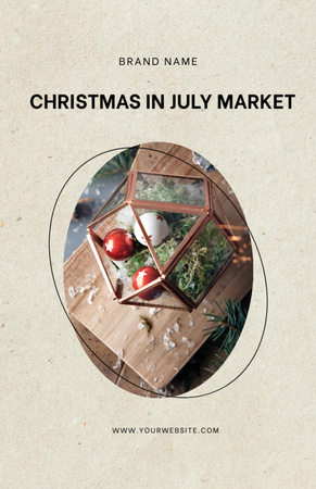 Christmas Market in July Flyer 5.5x8.5in Design Template