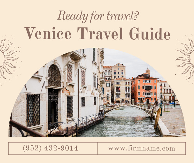 Travel Tour Offer to Venice Facebook Design Template