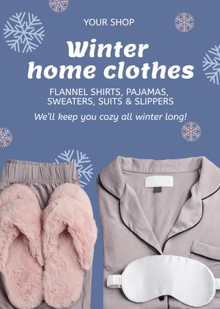 Platilla de diseño Winter Home Clothes Sale Offer Flayer