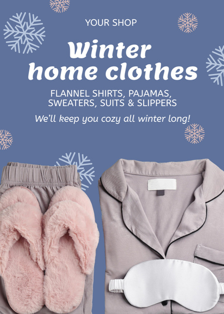 Ontwerpsjabloon van Flayer van Winter Home Clothes Sale Offer
