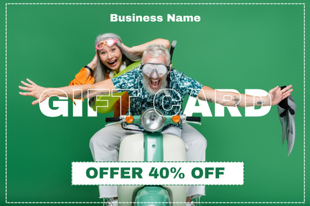 Travel Agency Discount Offer on Green Gift Certificate Design Template