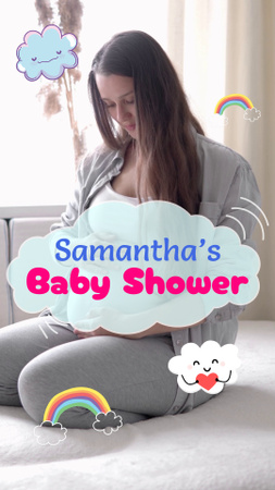 Lovely Congrats On Baby Shower With Clouds TikTok Video Design Template
