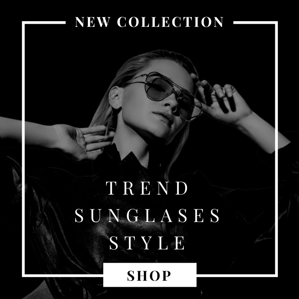Designvorlage New Collection of Trendy Sunglasses für Instagram