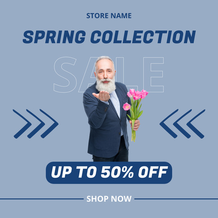 Platilla de diseño Spring Clothes Collection For Elderly With Discount Instagram