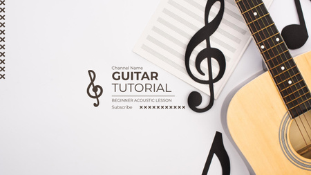 Ontwerpsjabloon van Youtube van Akoestische gitaarlessen voor beginners