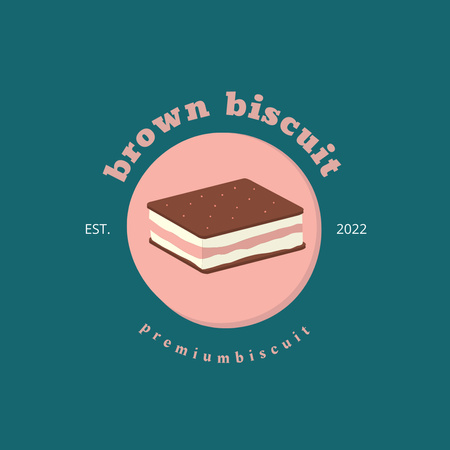 Advertisement for Premium Brown Biscuit Logo Design Template