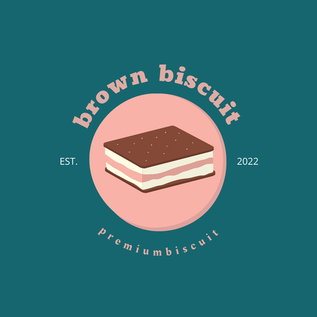 Advertisement for Premium Brown Biscuit Logoデザインテンプレート