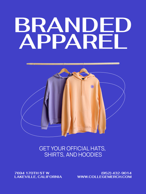 College Branded Hoodie Offer Poster 36x48in Design Template
