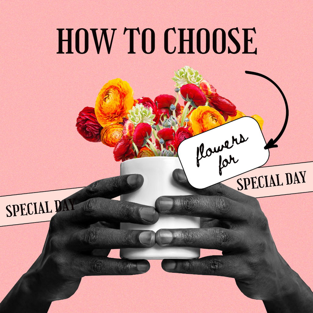 Designvorlage Bouquet of Bright Flowers für Instagram
