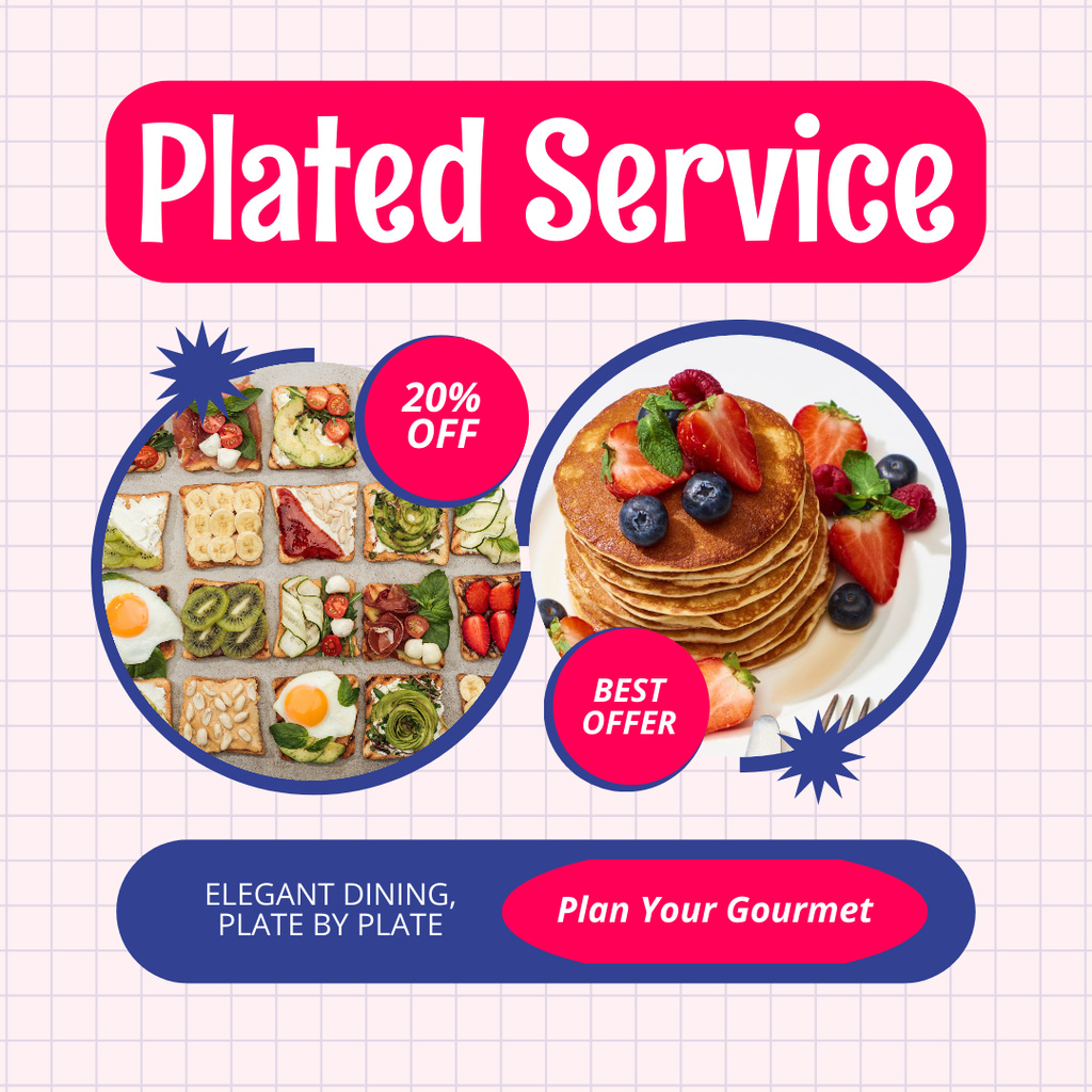 Best Plated Service Offer with Discount Instagram ADデザインテンプレート