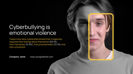 Plantilla de diseño de Awareness of Cyberbullying Problem Full HD video 