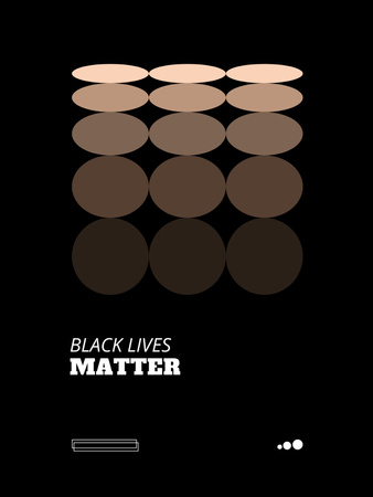 Black Lives Matter Phrase with Diverse Types of Skin Colors Poster US Design Template
