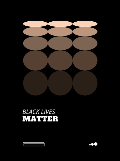 Black Lives Matter Phrase with Diverse Types of Skin Colors Poster US – шаблон для дизайна