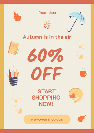 Plantilla de diseño de Oferta de otoño premium Poster 
