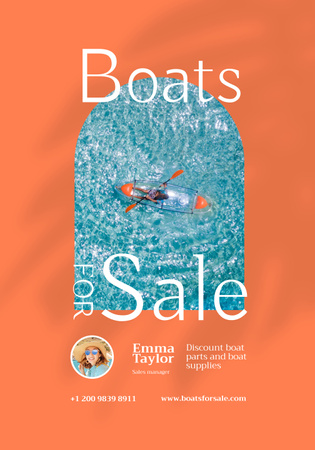 Boat Sale Ad Poster 28x40in Tasarım Şablonu
