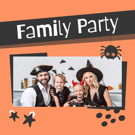 Fun Halloween Family Photoshoot Photo Book Design Template