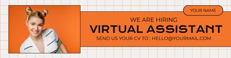 Competent Virtual Assistant Vacancy Promotion LinkedIn Cover Design Template