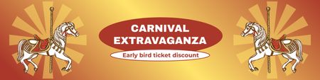 Plantilla de diseño de Descuento en reserva anticipada para Carnival Extravaganza Twitter 