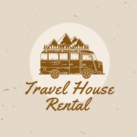 Travel Trailer Rental Offer Animated Logo Πρότυπο σχεδίασης