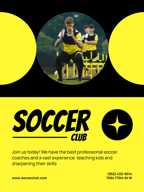 Soccer Club Invitation Poster US Modelo de Design