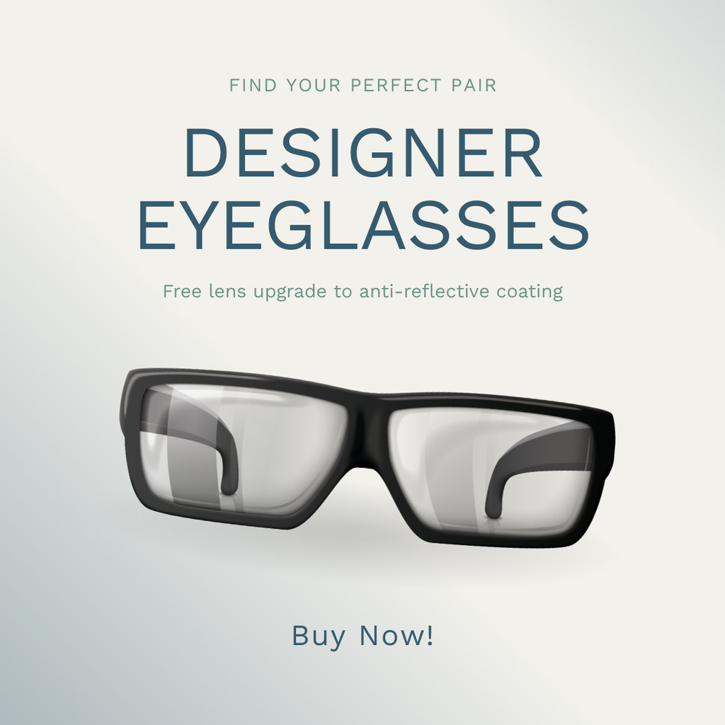 Plantilla de diseño de Sale of Designer Glasses with Clear Lenses Instagram 