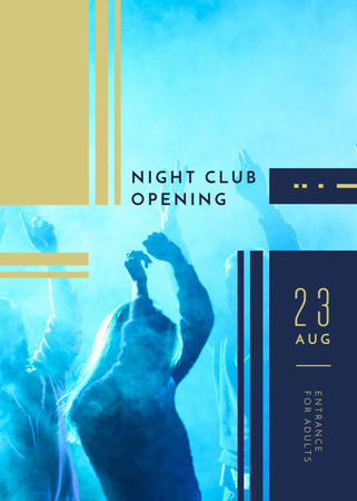 Night Party Invitation Crowd in the Club Flayer Design Template