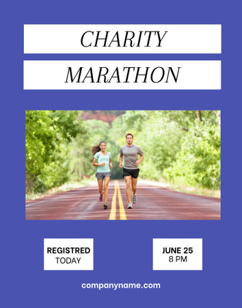 Charity Marathon Announcement Poster 22x28in Tasarım Şablonu