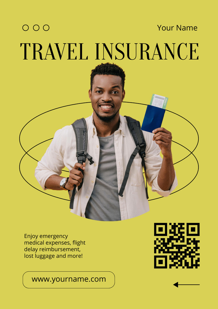 Take Your Travel Insurance Poster Tasarım Şablonu