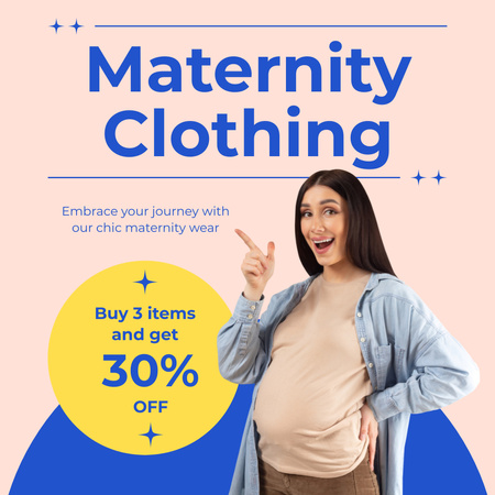 Modèle de visuel Vêtements de maternité élégants et confortables à prix réduit - Instagram AD