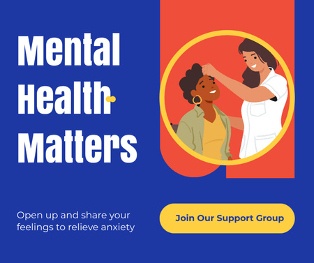 Collaborative Mental Health Support Groups Facebook Design Template