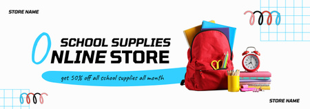 Ontwerpsjabloon van Tumblr van Aanbod van online winkel met Bright School Supplies