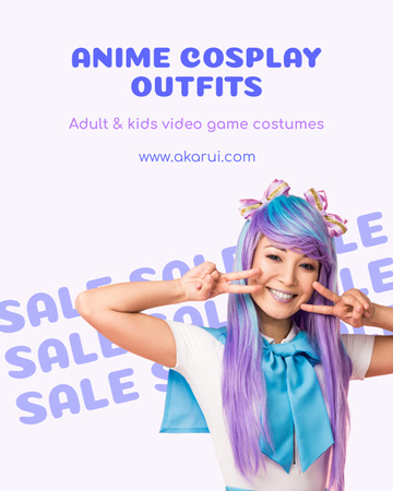 Designvorlage Girl in Anime Cosplay Outfit für Poster 16x20in