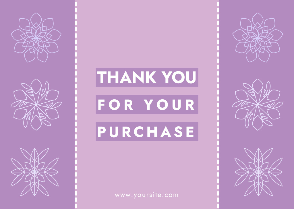 Thank You Message with Geometric Flowers Card Design Template