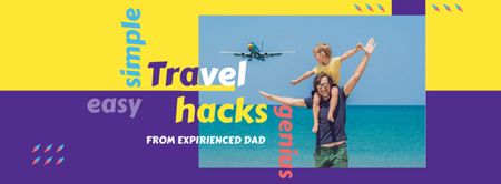 Tips for Travel with kids Facebook cover Design Template