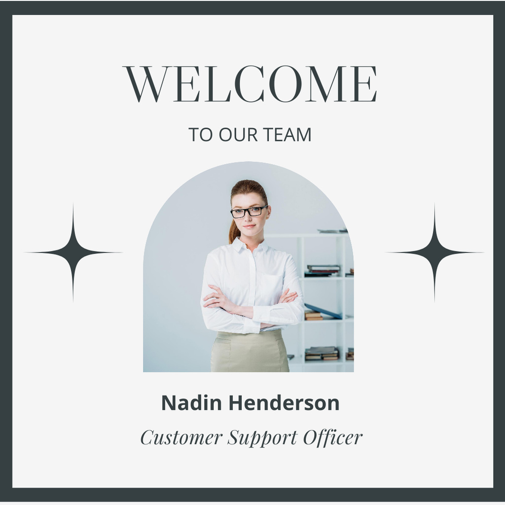 Welcoming New Employee with Confident Girl Instagram Design Template