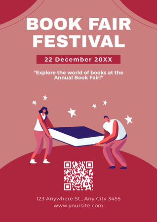 Plantilla de diseño de Feria o festival del libro Poster 